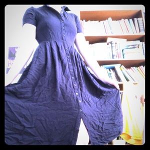 Blue Button-Down Dress